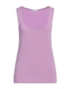 Patrizia Pepe Woman Tank Top Light Purple Size 2 Viscose, Elastane, Glass