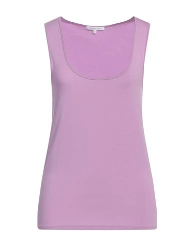 Patrizia Pepe Woman Tank Top Light Purple Size 2 Viscose, Elastane, Glass In Purple