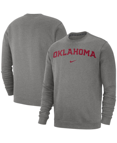 Nike Men's  Heather Gray Oklahoma Sooners Club Fleece Sweatshirt