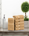 Superior Highly Absorbent 6 Piece Egyptian Cotton Ultra Plush Solid Face Towel Set In Toast