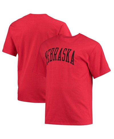 Champion Men's  Scarlet Nebraska Huskers Big And Tall Arch Team Logo T-shirt