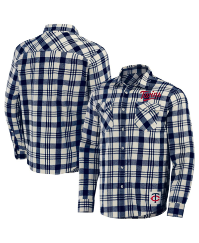 Fanatics Men's Darius Rucker Collection By  Navy Minnesota Twins Plaid Flannel Button-up Shirt
