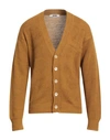 Grifoni Man Cardigan Mustard Size 40 Linen, Cotton In Yellow