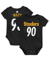 OUTERSTUFF INFANT BOYS AND GIRLS T.J. WATT BLACK PITTSBURGH STEELERS MAINLINER PLAYER NAME AND NUMBER BODYSUIT