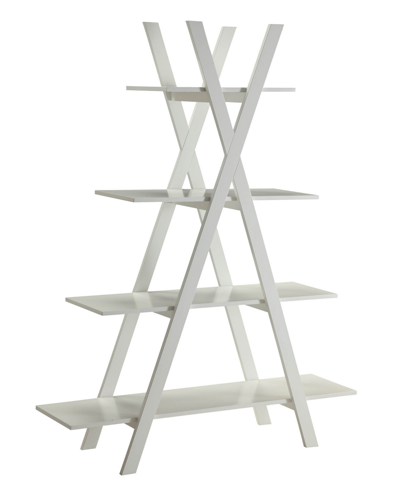 Convenience Concepts 45.75" Medium Density Fiberboard (mdf) Oxford A Frame Bookshelf In White