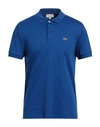 Lacoste Man Polo Shirt Azure Size 4 Cotton In Blue