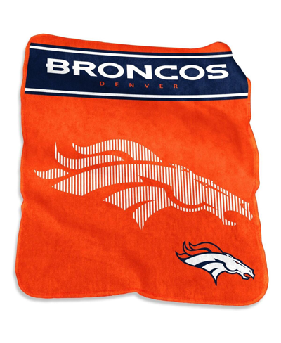 Logo Brands Denver Broncos 60'' X 80'' Xl Raschel Plush Throw Blanket In Orange