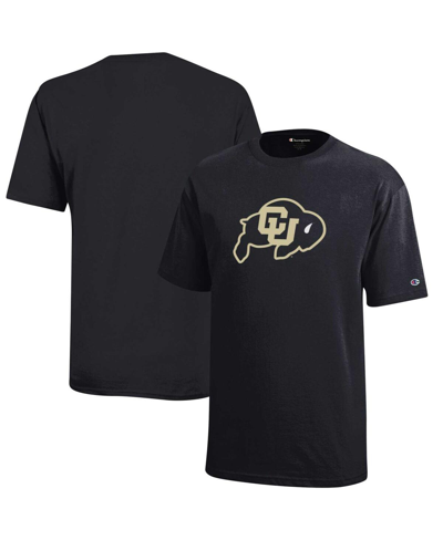 Champion Kids' Big Boys  Black Colorado Buffaloes Primary Logo Jersey T-shirt