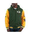 G-III SPORTS BY CARL BANKS MEN'S G-III SPORTS BY CARL BANKS GREEN, GOLD GREEN BAY PACKERS PLAYER OPTION FULL-ZIP HOODIE JACKET