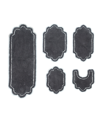 Home Weavers Allure Bathroom 5-pc. Bath Rug Set In Dark Gray