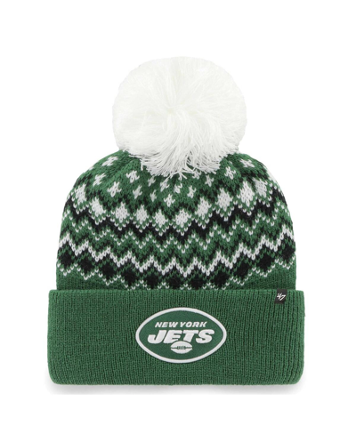 47 Brand Women's ' Green New York Jets Elsa Cuffed Knit Hat With Pom