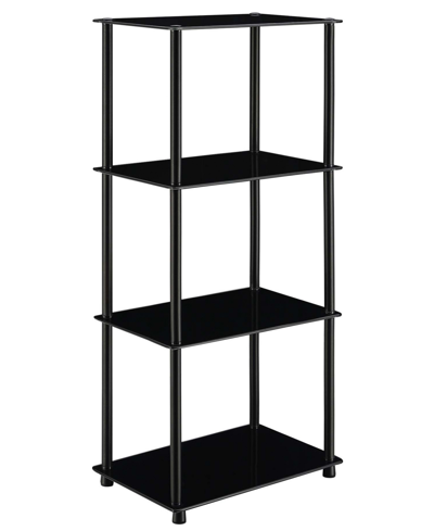 Convenience Concepts 17.75" Glass Designs2go Classic 4 Tier Tower In Black Glass