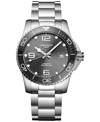 Longines Hydroconquest Automatic 41mm Grey Dial Ceramic Bezel Men's Watch L3.781.4.76.6 In No Color