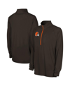 OUTERSTUFF MEN'S BROWN CLEVELAND BROWNS COMBINE AUTHENTIC RAGLAN QUARTER-ZIP TOP