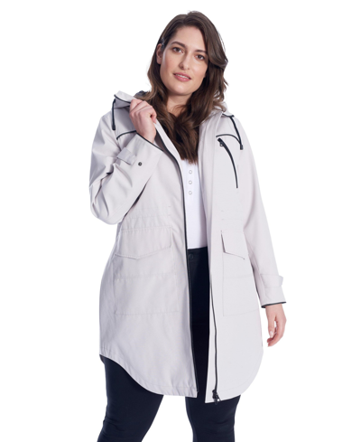 Alpine North Women's Drawstring Raincoat, Platinum/plus Size In Grey