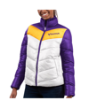 G-III 4HER BY CARL BANKS WOMEN'S G-III 4HER BY CARL BANKS WHITE, PURPLE MINNESOTA VIKINGS NEW STAR QUILTED FULL-ZIP JACKET