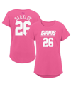 OUTERSTUFF BIG GIRLS SAQUON BARKLEY PINK NEW YORK GIANTS PLAYER NAME AND NUMBER T-SHIRT