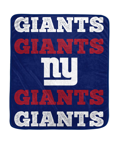 Pegasus Home Fashions New York Giants 60'' X 70'' Logo Wordmark Plush Blanket In Blue