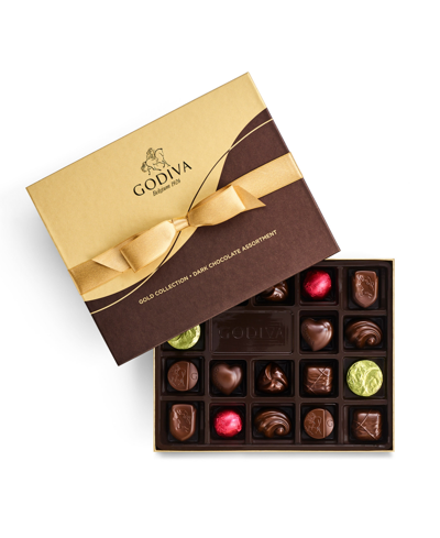 Godiva Assorted Dark Chocolate Gold-tone Gift Box, 18 Piece In No Color