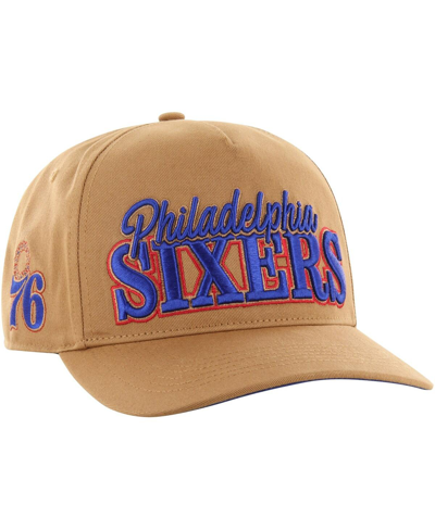47 Brand Men's ' Tan Philadelphia 76ers Barnes Hitch Adjustable Hat