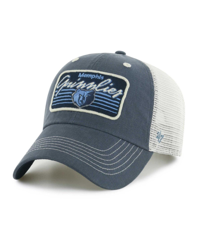 47 Brand Men's ' Navy Memphis Grizzlies Five Point Patch Clean Up Adjustable Hat