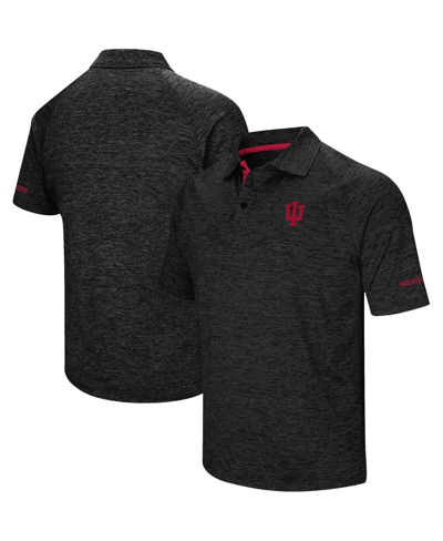 Colosseum Men's  Black Indiana Hoosiers Down Swing Polo Shirt