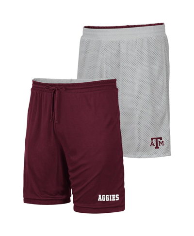 Colosseum Men's  Gray, Maroon Texas A&m Aggies Wiggum Reversible Shorts In Gray,maroon