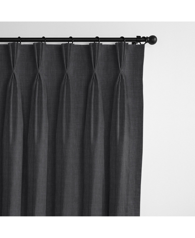 6ix Tailors Fine Linens Braxton Black Pinch Pleat Drapery Panel In Charcoal