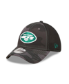 New Era Men's  Camo, Black New York Jets Logo Neo 39thirty Flex Hat In Camo,black