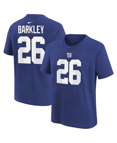 Nike Babies' Toddler Boys And Girls  Saquon Barkley Royal New York Giants Player Name And Number T-shirt