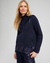 CHICO'S DOUBLE KNIT MIX JACKET IN NAVY BLUE SIZE XL | CHICO'S ZENERGY
