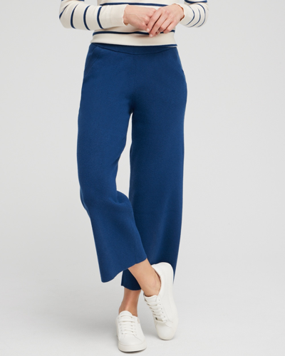 Chico's Luxe Cashmere Blend Cropped Pants In Azores Blue Size 16/18 |  Zenergy