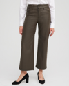 Chico's Coated Wide Leg Cropped Denim In Brown Size 16/18 |  In Taupe