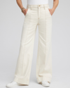 CHICO'S PINTUCK HIGH RISE WIDE LEG JEANS IN WHITE SIZE 4 | CHICO'S