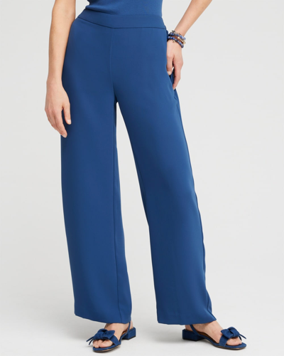 Chico's Wide Leg Soft Pants In Azores Blue Size 6 |