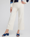 CHICO'S BRIGITTE WIDE LEG CROPPED PANTS IN IVORY SIZE 10P PETITE | CHICO'S