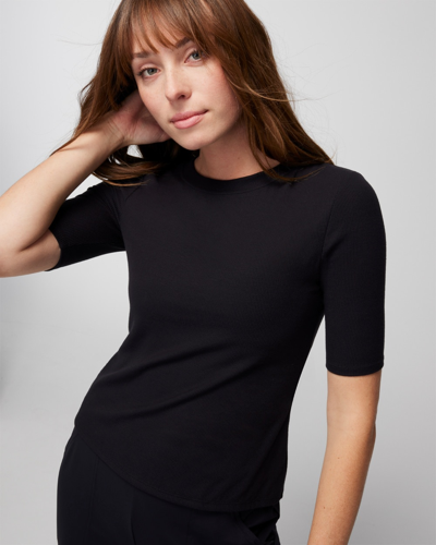Soma Women's Body Ribbed Crewneck Bra T-shirt In Black Size Small |