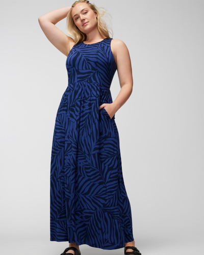 Soma Women's Soft Jersey Tank Top Maxi Bra Dress In Blue Size Medium |  In Unbeleafable True Blue