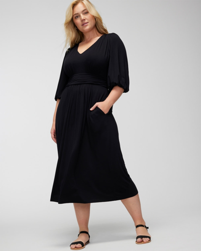 Soma Women's Soft Jersey Midi Bra Dress In Black Size Medium |
