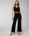 SOMA WOMEN'S 24/7 FOLD-OVER HIGH-WAISTED BOTTOMS IN BLACK SIZE LARGE | SOMA