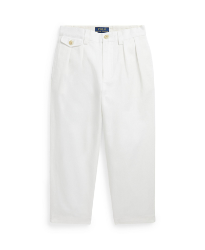 Polo Ralph Lauren Kids' Toddler And Little Boys Whitman Relaxed Fit Pleated Chino Pants In Deckwash White