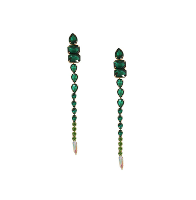 Sohi Women's Green Stone Drop Earrings