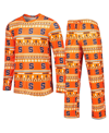 CONCEPTS SPORT MEN'S CONCEPTS SPORT ORANGE SYRACUSE ORANGE SWIVEL LONG SLEEVE T-SHIRT AND PANTS SLEEP SET