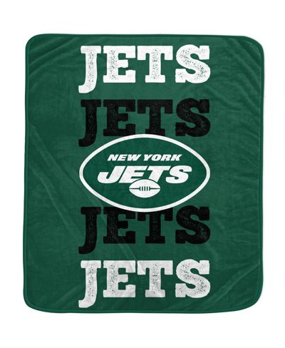 Pegasus Home Fashions New York Jets 60'' X 70'' Logo Wordmark Plush Blanket In Green