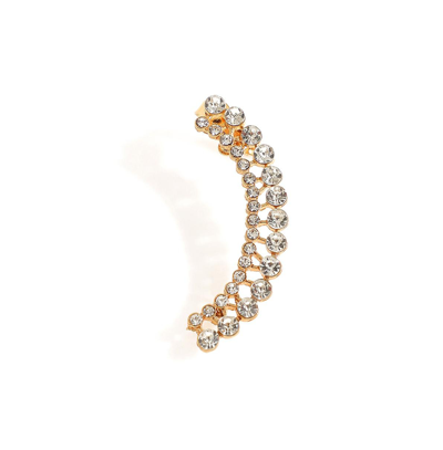 Sohi Women's Silver Embellished Cluster Ear Cuff Earrings