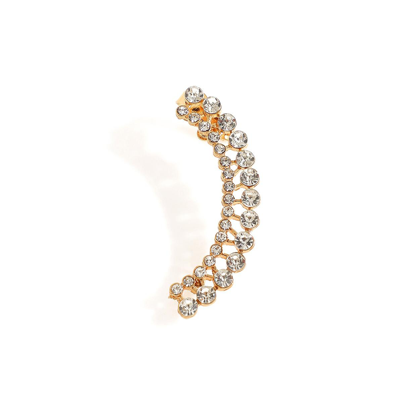SOHI WOMEN'S SILVER EMBELLISHED CLUSTER EARCUFF EARRINGS