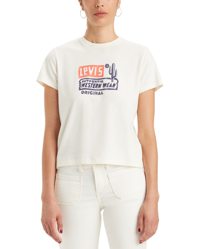 Levi's Women's Graphic Authentic Cotton Short-sleeve T-shirt In Authentic Western Wear Egret