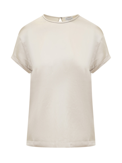 Brunello Cucinelli Monile T-shirt In Warm White