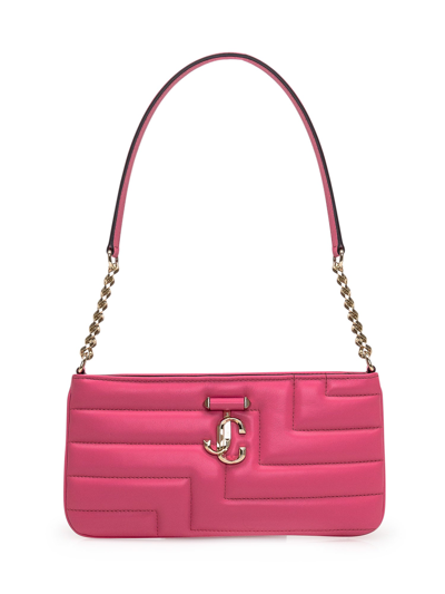 Jimmy Choo Avenue Slim Bag In Candy Pink/light Gold