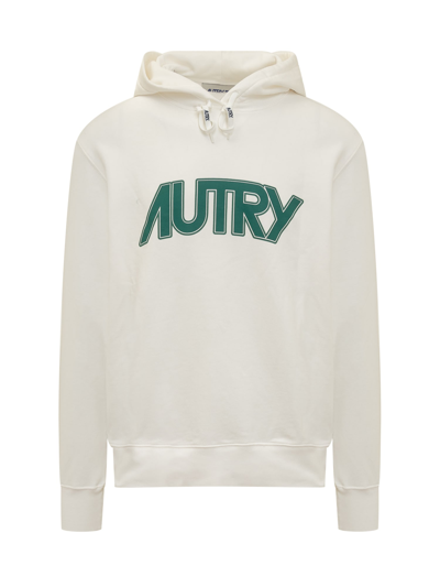 Autry Hoodie With Logo In Apparel White
